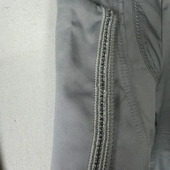 White House Black Market grey women's crop blacker jacket size 6 embelished - Picture 5 of 10